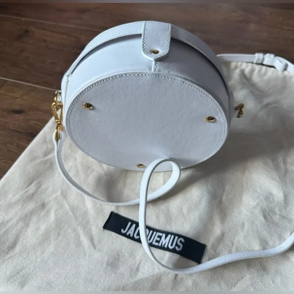 JACQUEMUS-AUTHENTIC Imported (NWT) White Leather La Boîte à Gateaux Hand Bag - Picture 12 of 16